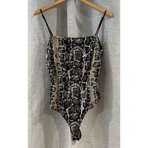 Charlotte Russe Snakeskin Bodysuit‎ Sequined Size Medium